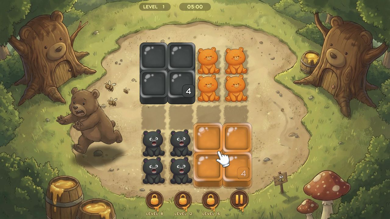 Catch the Bear: Cozy Sliding Puzzle Notes gameplay evidence captured by NovarGame