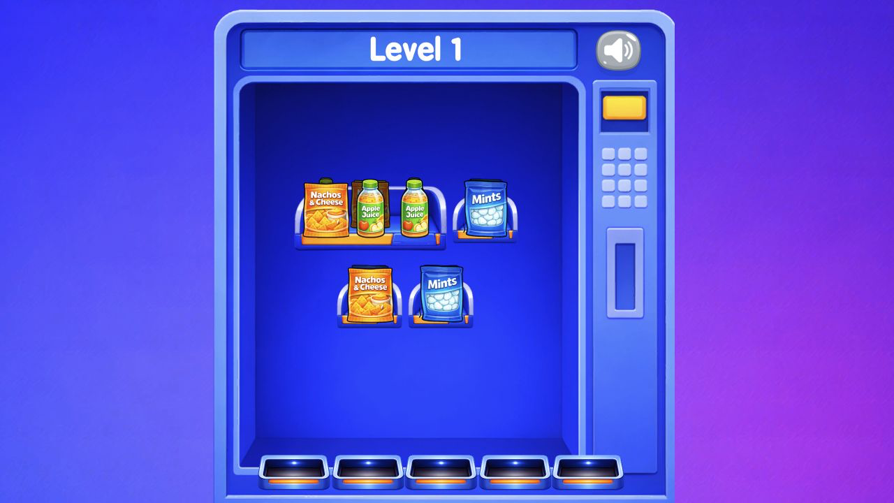 Snack Sort: Five Slots, Many Snacks, One Clean Vending Machine gameplay evidence captured by NovarGame