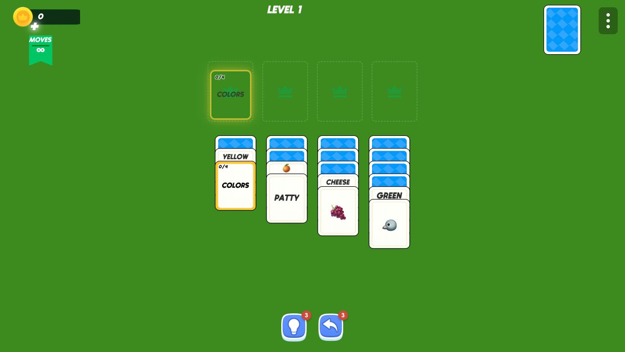 Word Associations Solitaire: Sorting Cards by Shared Ideas gameplay evidence captured by NovarGame